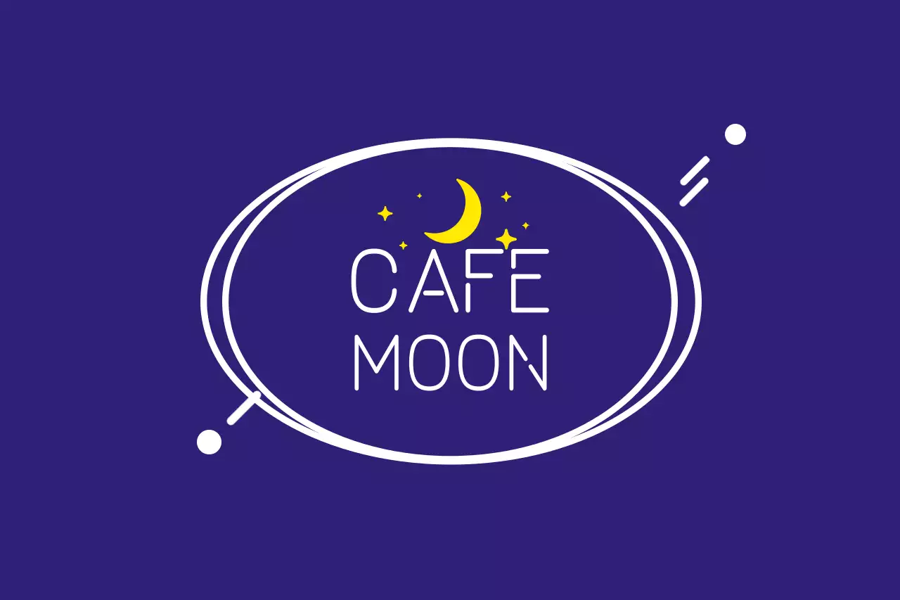 青 シンプル カフェ ロゴ ファンシーバナー