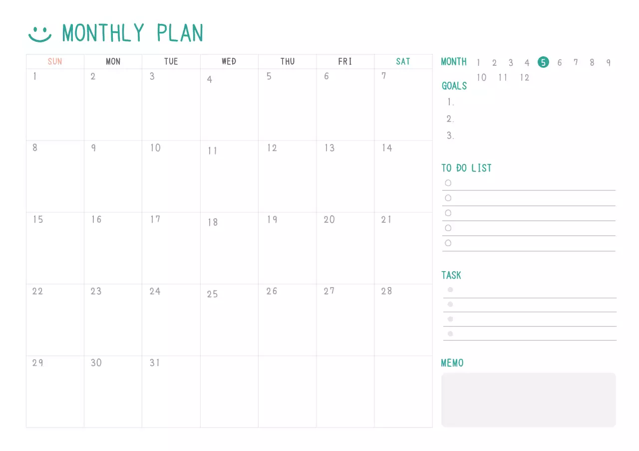 シンプルホワイトトーンのムンスリープランウェブノート用