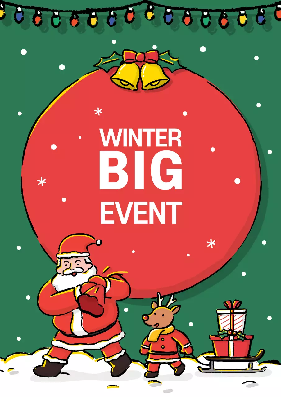 赤 かわいい クリスマス ポスター