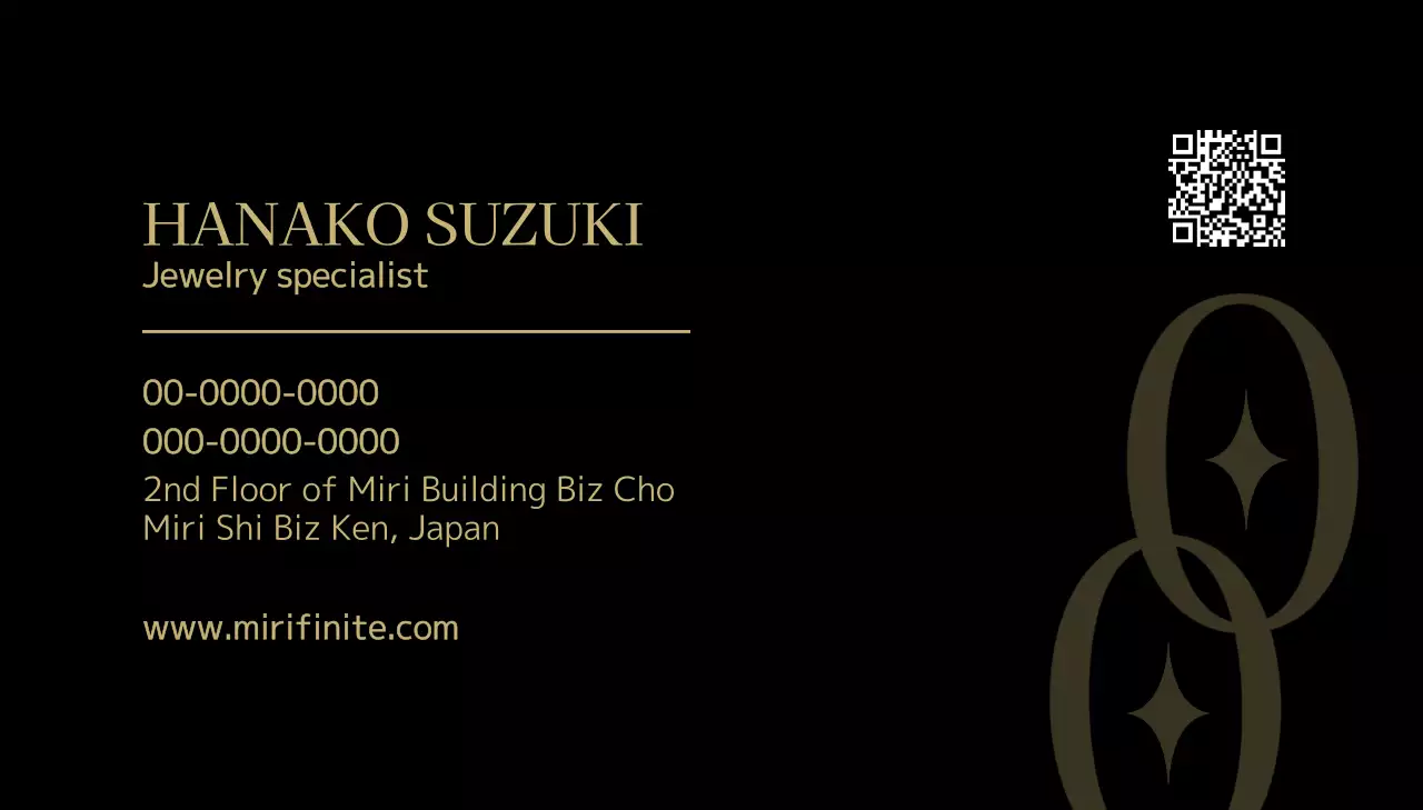 黒 上品 ジュエリー 名刺
