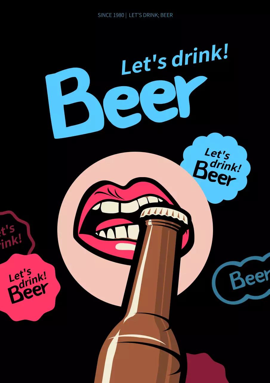 黒 ポップ ビール ポスター