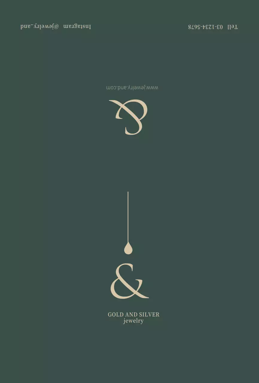 ディープグリーンの高級感あるアクセサリー製品保証書用ポストカード