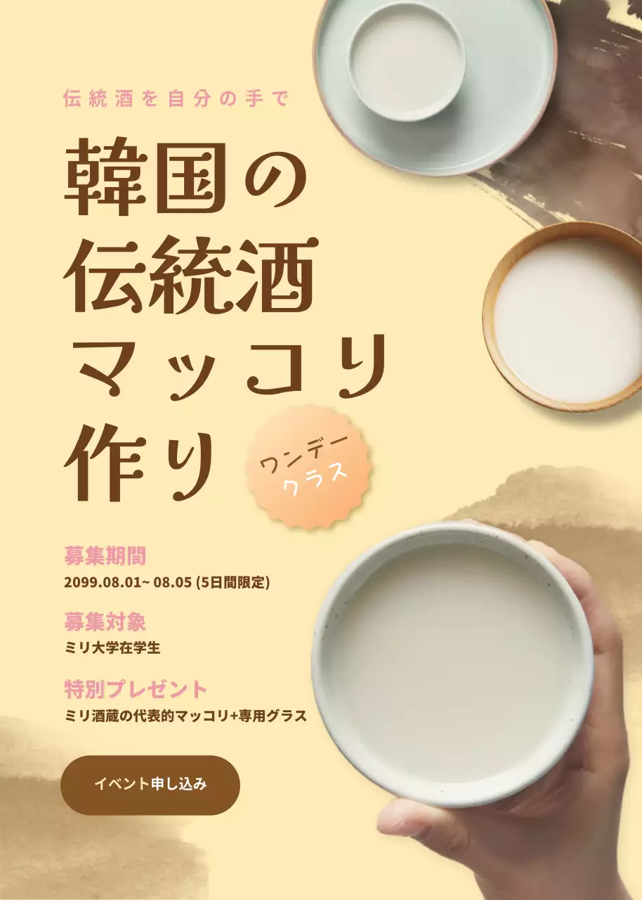 黄色 レトロ 伝統酒 ポスター ポップアップ