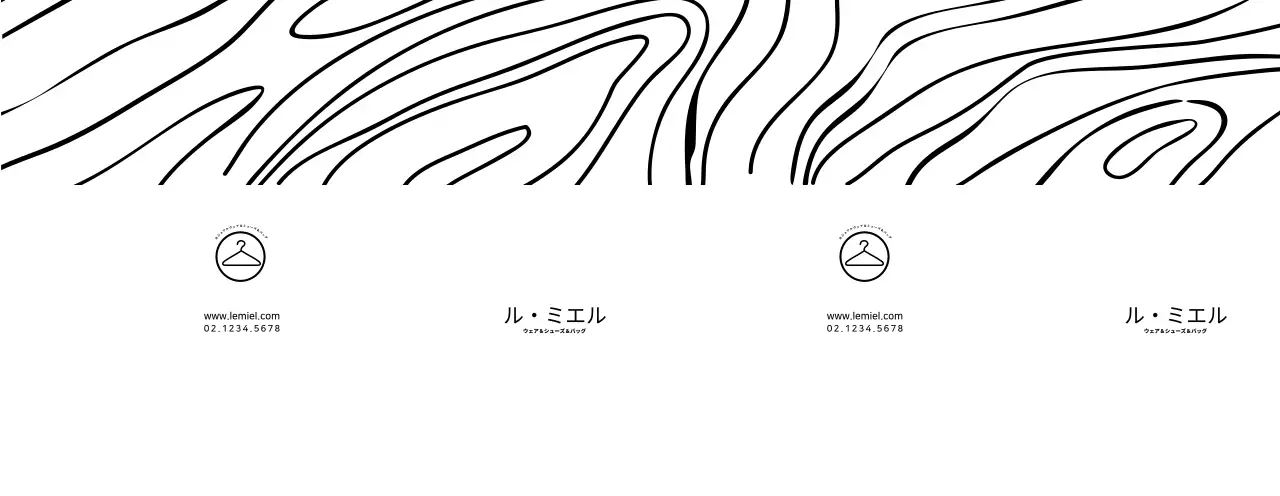 シンプルで感性的なスタイルの服屋さんのロゴの宣伝と情報案内