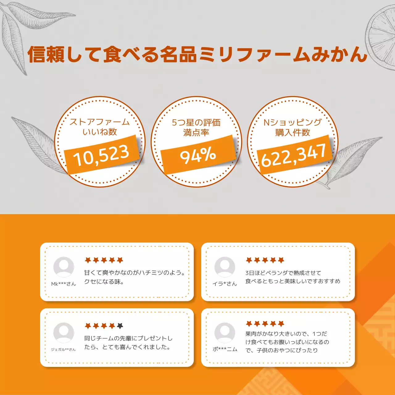 オレンジ 明るい みかん お知らせ Instagram カルーセル