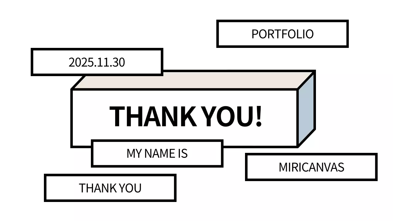 ベージュ モダン デザイン ポートフォリオ プレゼンテーション