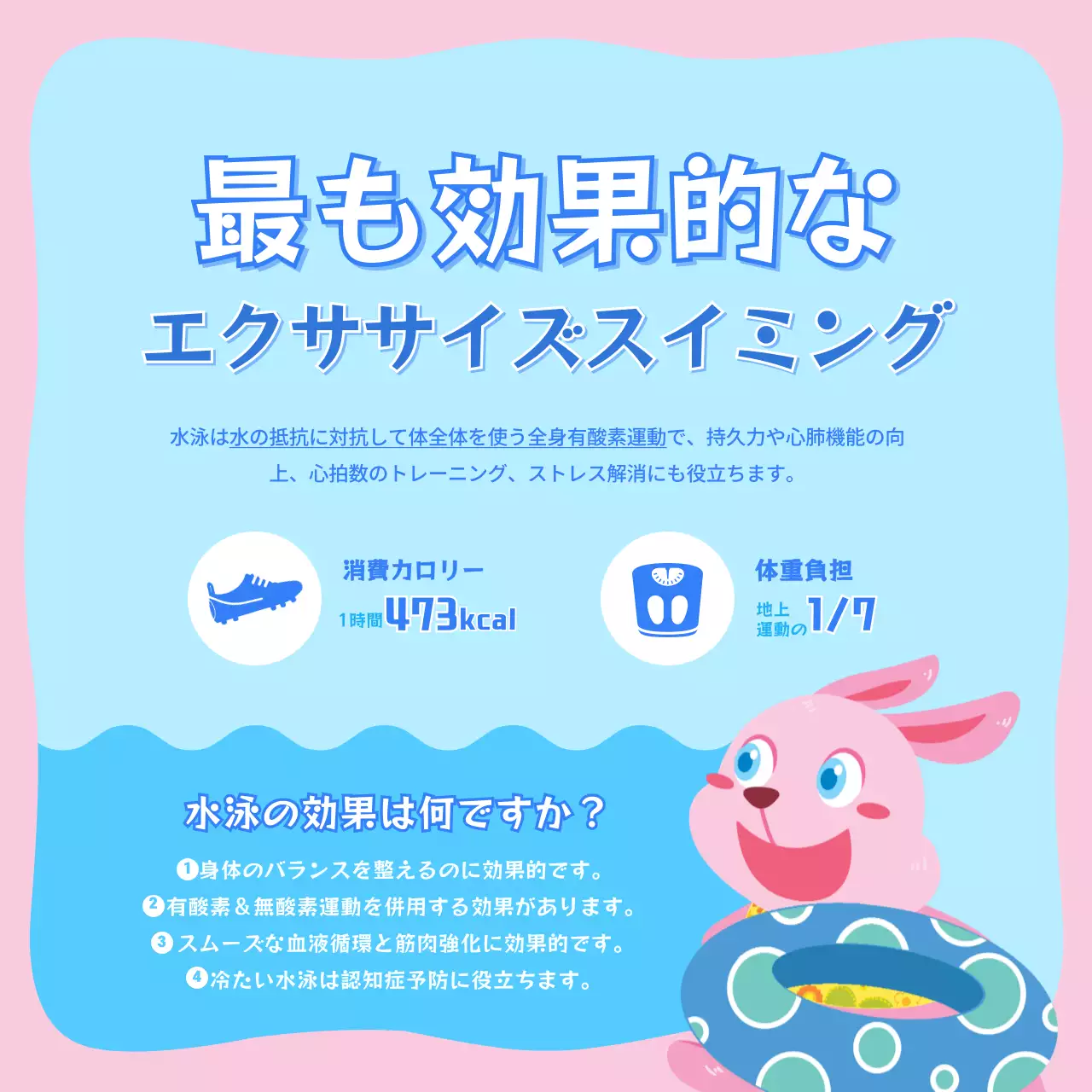 カラフル かわいい 水泳 ポスター Instagram カルーセル