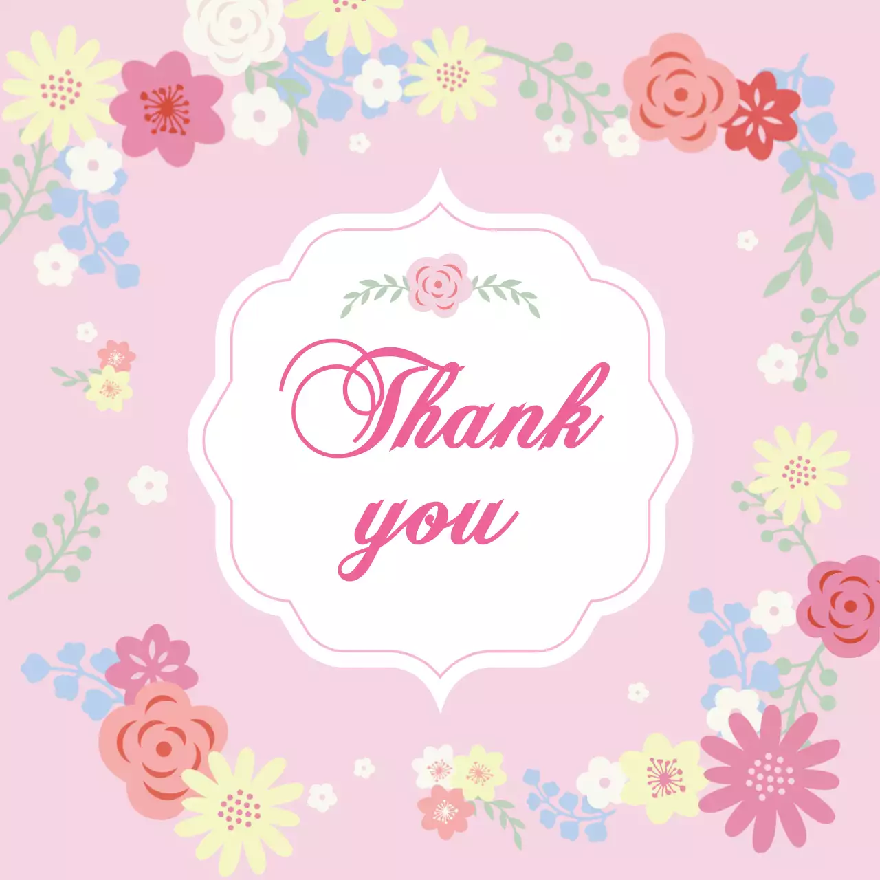 ピンク かわいい 花 カード ファンシーバナー