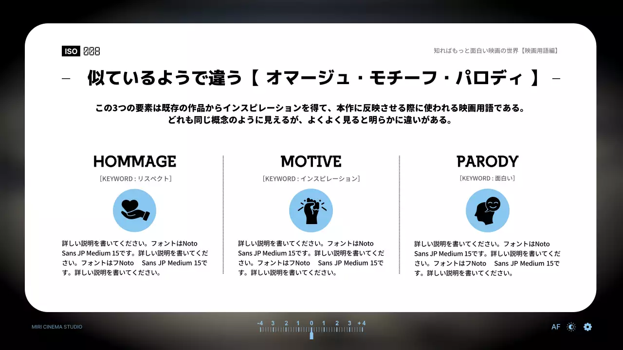 青 モダン 映画 資料 プレゼンテーション