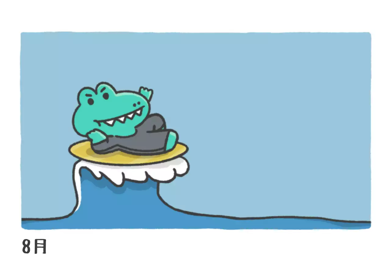 青 かわいい サーフィン カレンダー ポスター