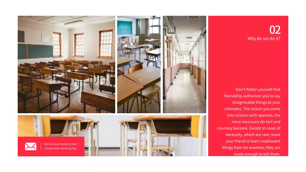 赤 モダン 教育 資料 プレゼンテーション