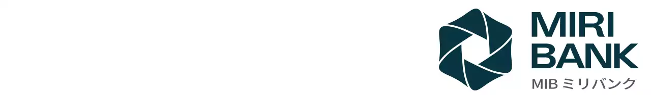 ダークカラーのロゴと銀行名が書かれたシンプルですっきりしたデザイン。
