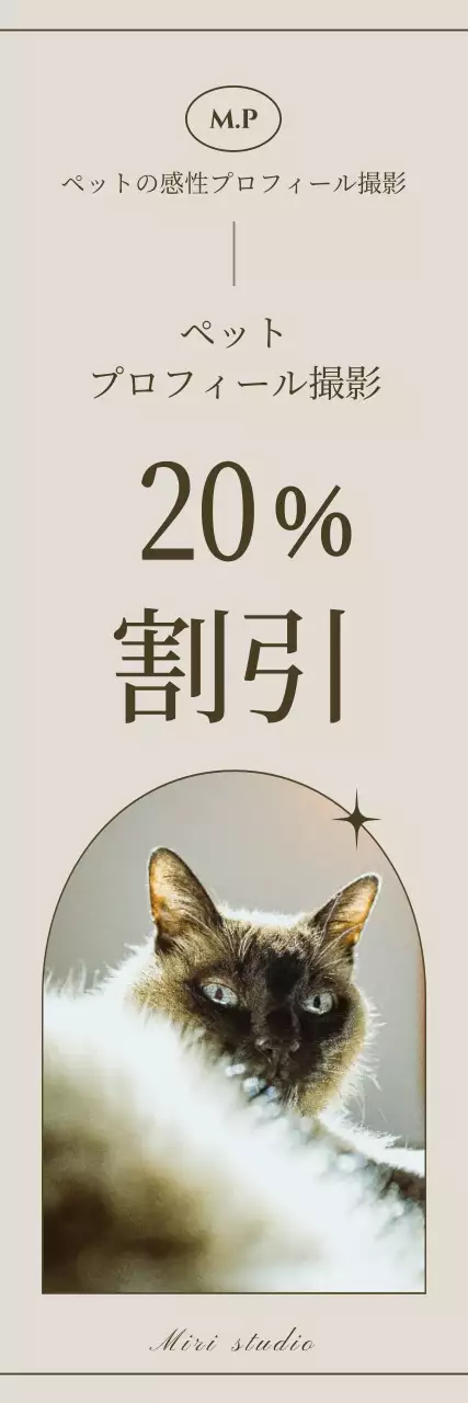 茶色の感性的なコンセプトの写真館のプロモーション広報