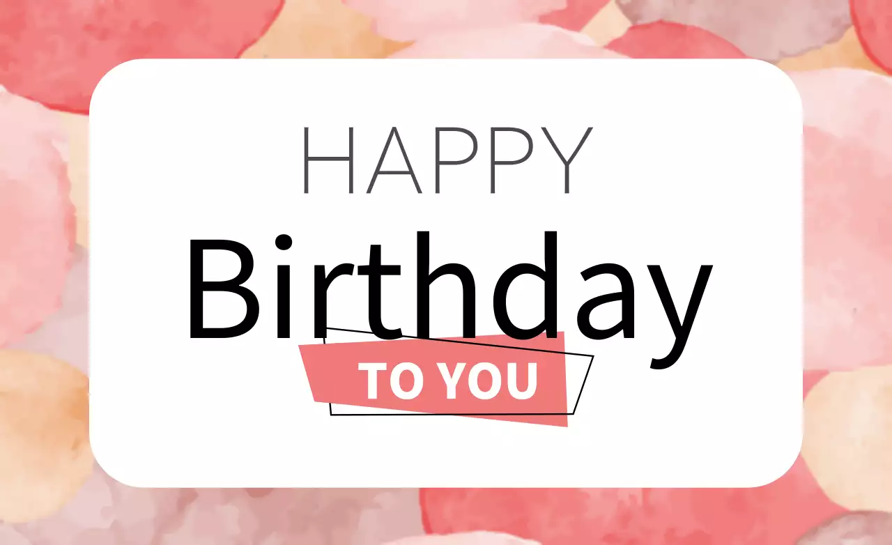 ピンク シンプル 誕生日 カード ファンシーバナー