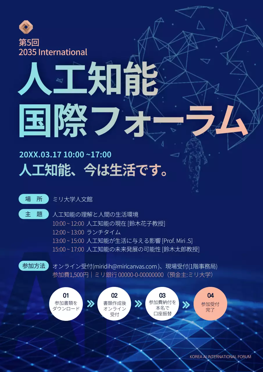 青 モダン フォーラム ポスター