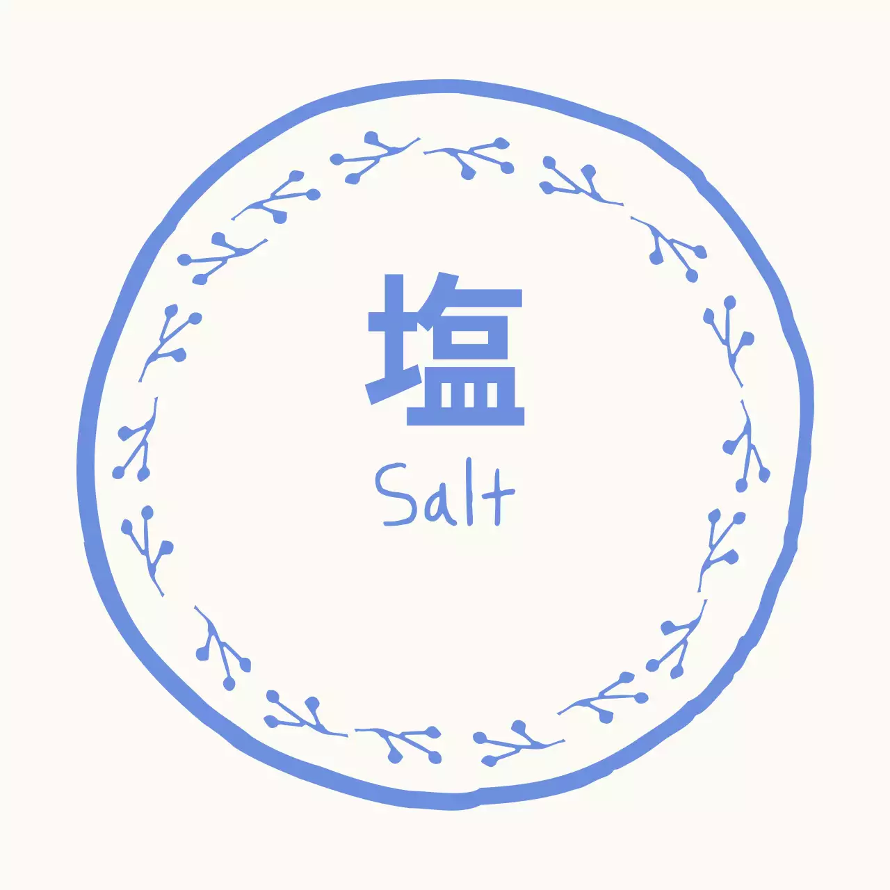 ブルーボラの手描き手書きラベルステッカー