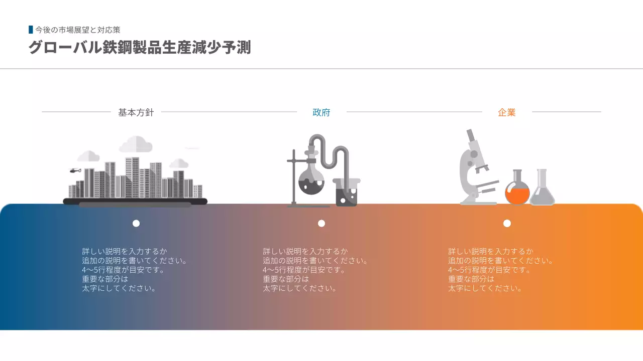 青 モダン 鉄鋼業 報告書 プレゼンテーション