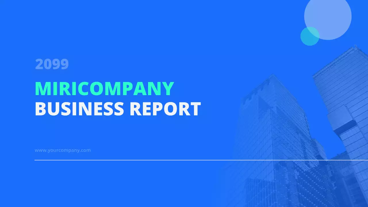 青 モダン ビジネス 報告書 プレゼンテーション