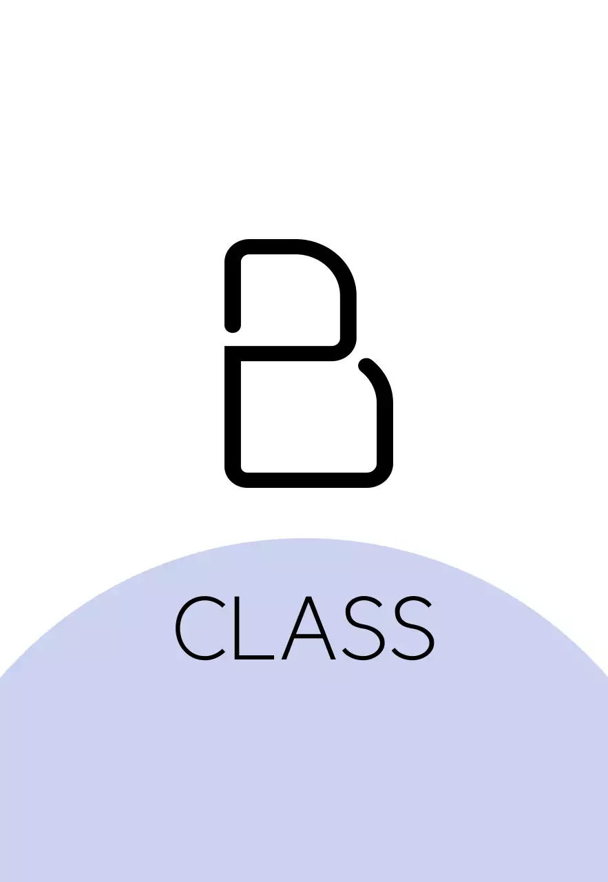 空紫ピンクの図形と黒の塾学校のクラス名からなる場所案内板。