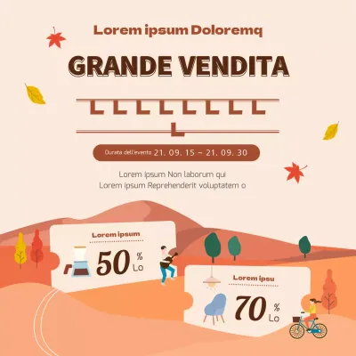 Evento di consegna del magazzino di illustrazione autunnale beige e marrone