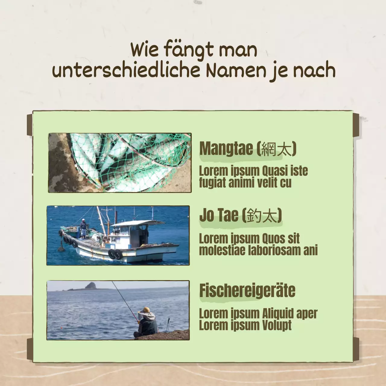 Ein altmodisches, traditionelles Konzept in Braun und Apricot