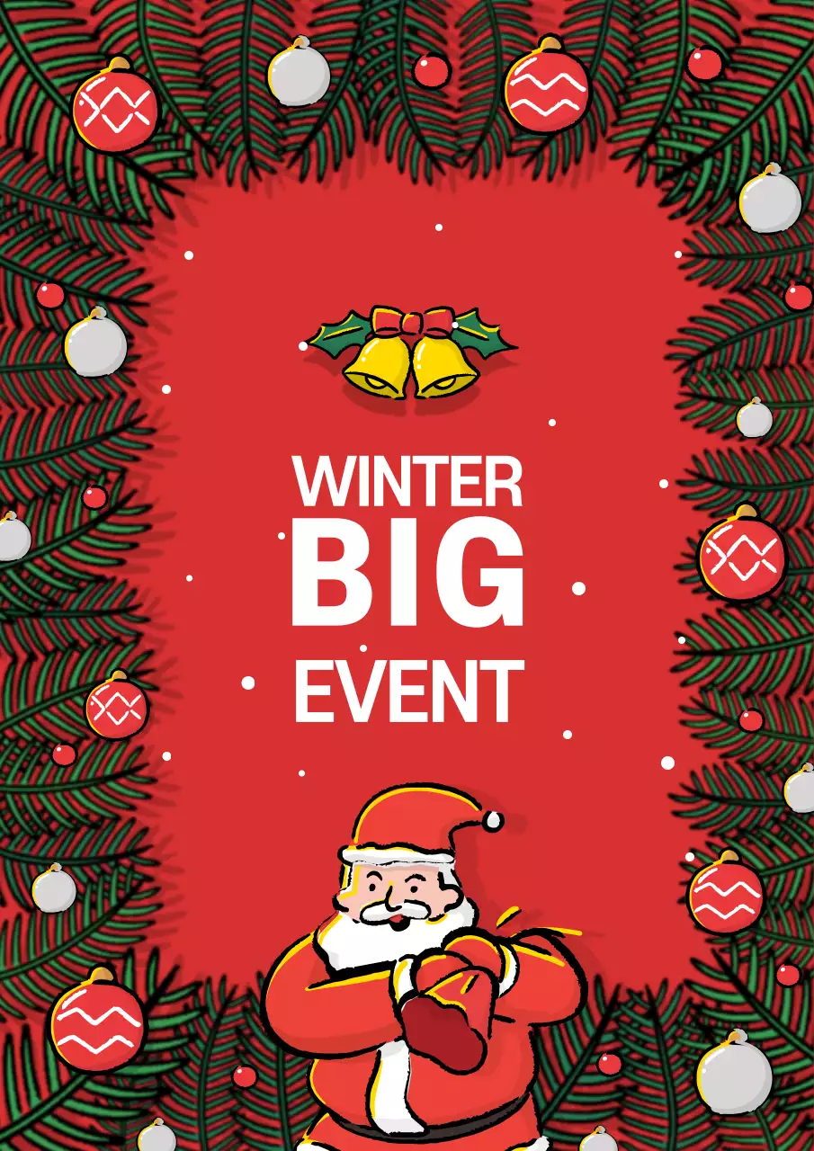 赤 かわいい クリスマス ポスター