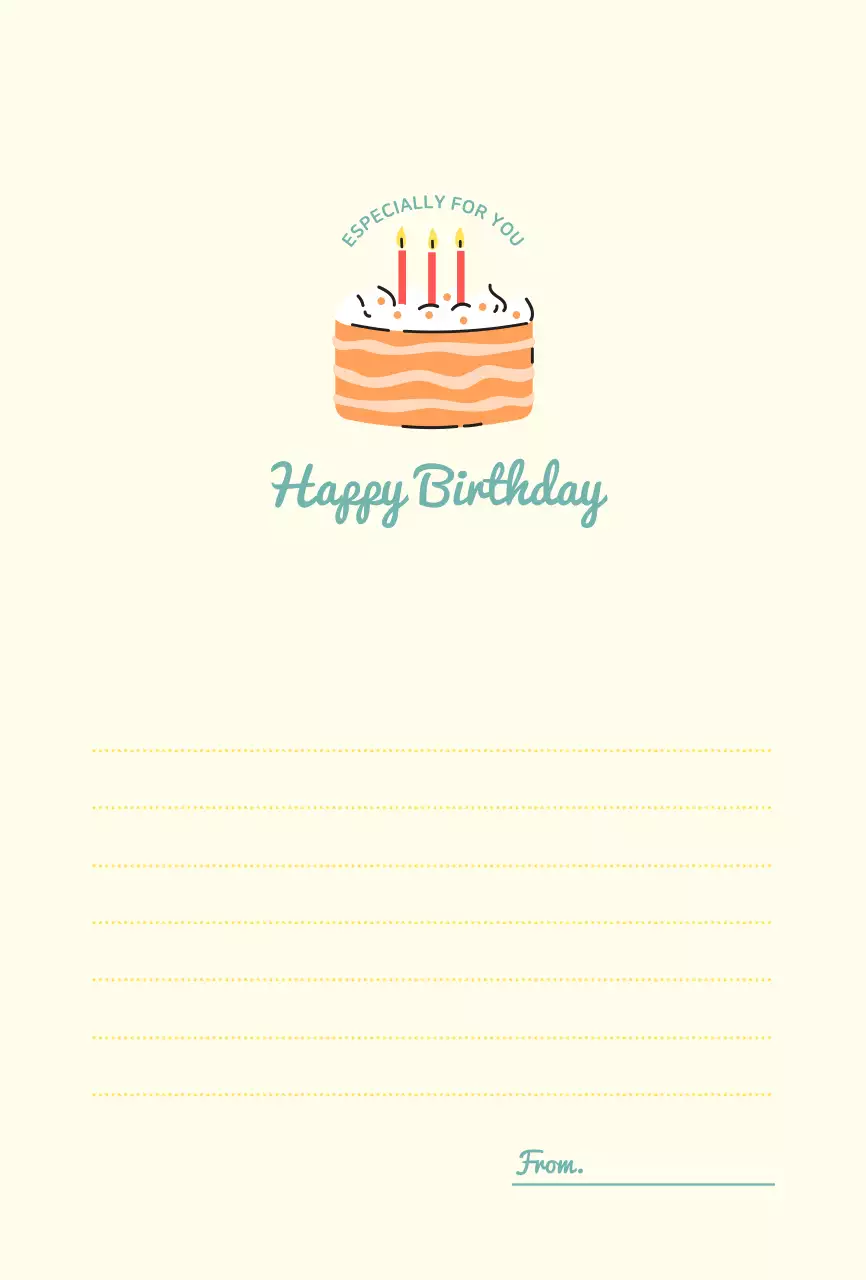 黄色いケーキのイラスト バースデーパーティー