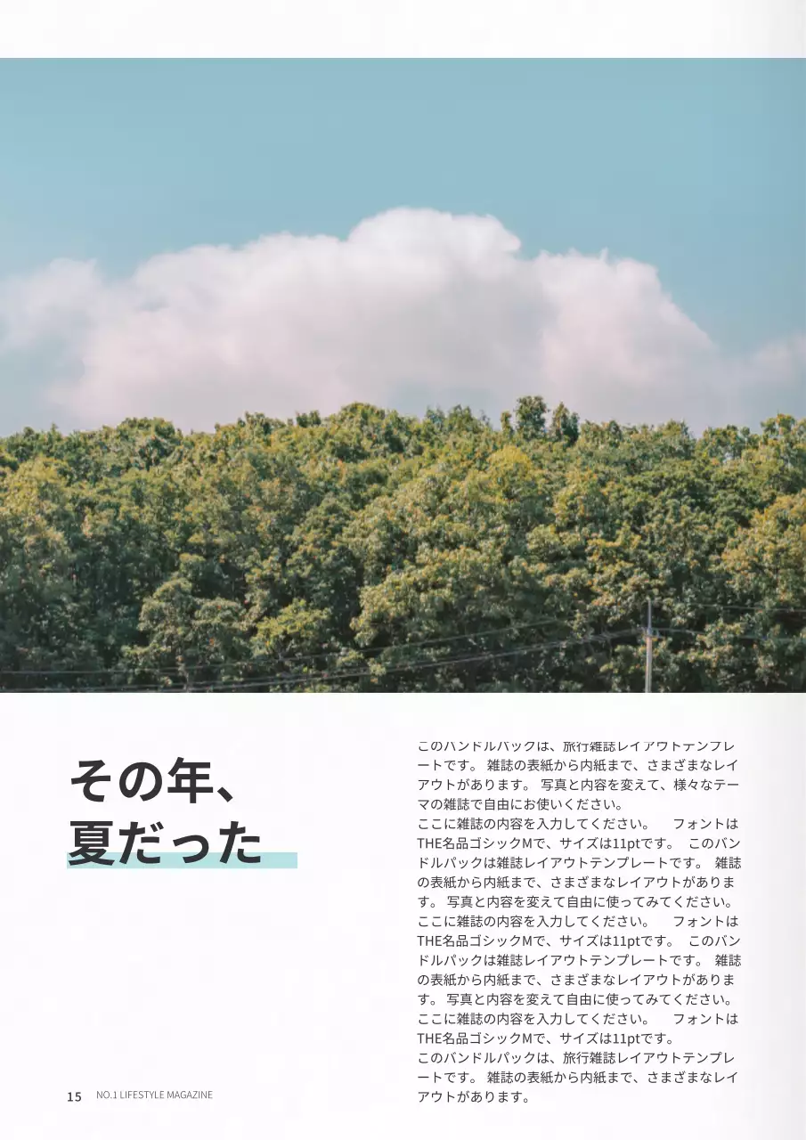 さわやかな旅行雑誌をコンセプトにしたレイアウトバンドルパック