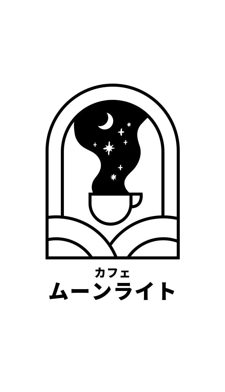 コーヒーイラスト シンプルなコーヒーイラストのカフェ用名刺