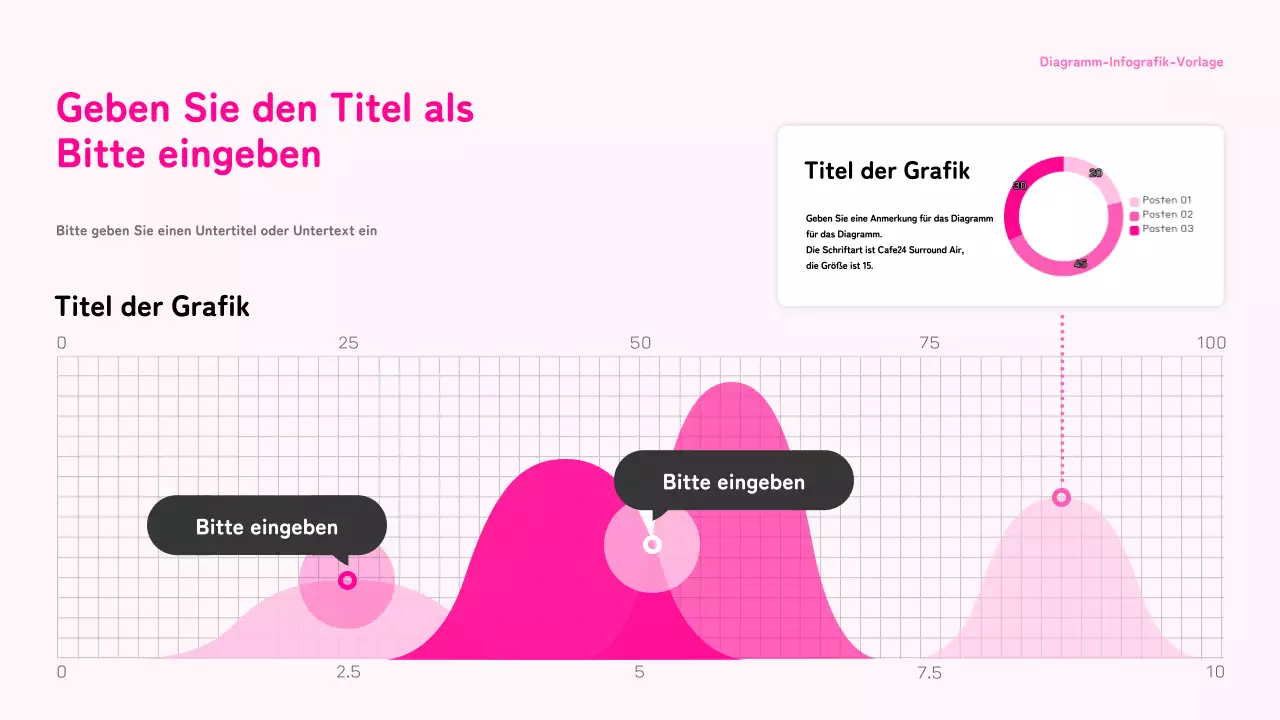 Chart-Infografiken mit einem klaren rosa Konzept
