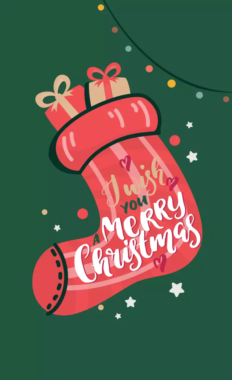 赤と緑のイラスト クリスマスギフトラベル