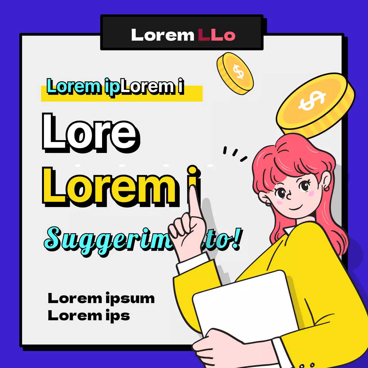 Illustrazione di un lavoratore d'ufficio giallo e blu Suggerimenti per la negoziazione dello stipendio carino