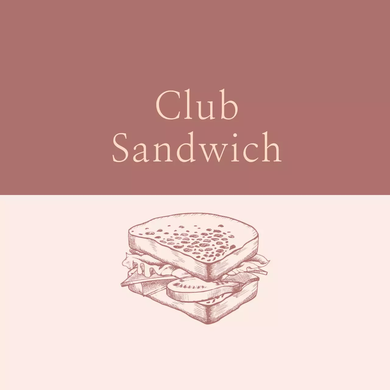 Nhãn bánh sandwich thực phẩm cổ điển màu hồng minh họa