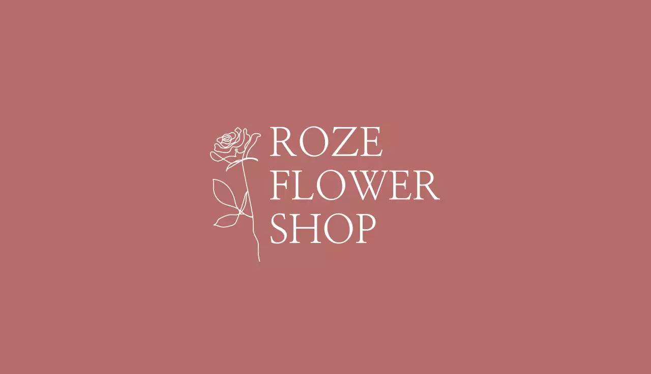 Coral Elegant Flower Business Card