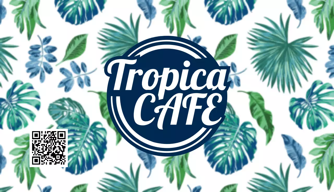 青 トロピカル カフェ メニュー 名刺