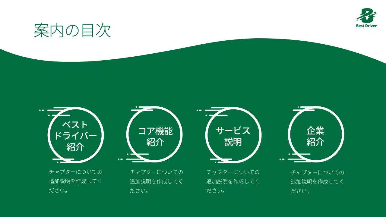 緑 モダン ドライブ プレゼンテーション