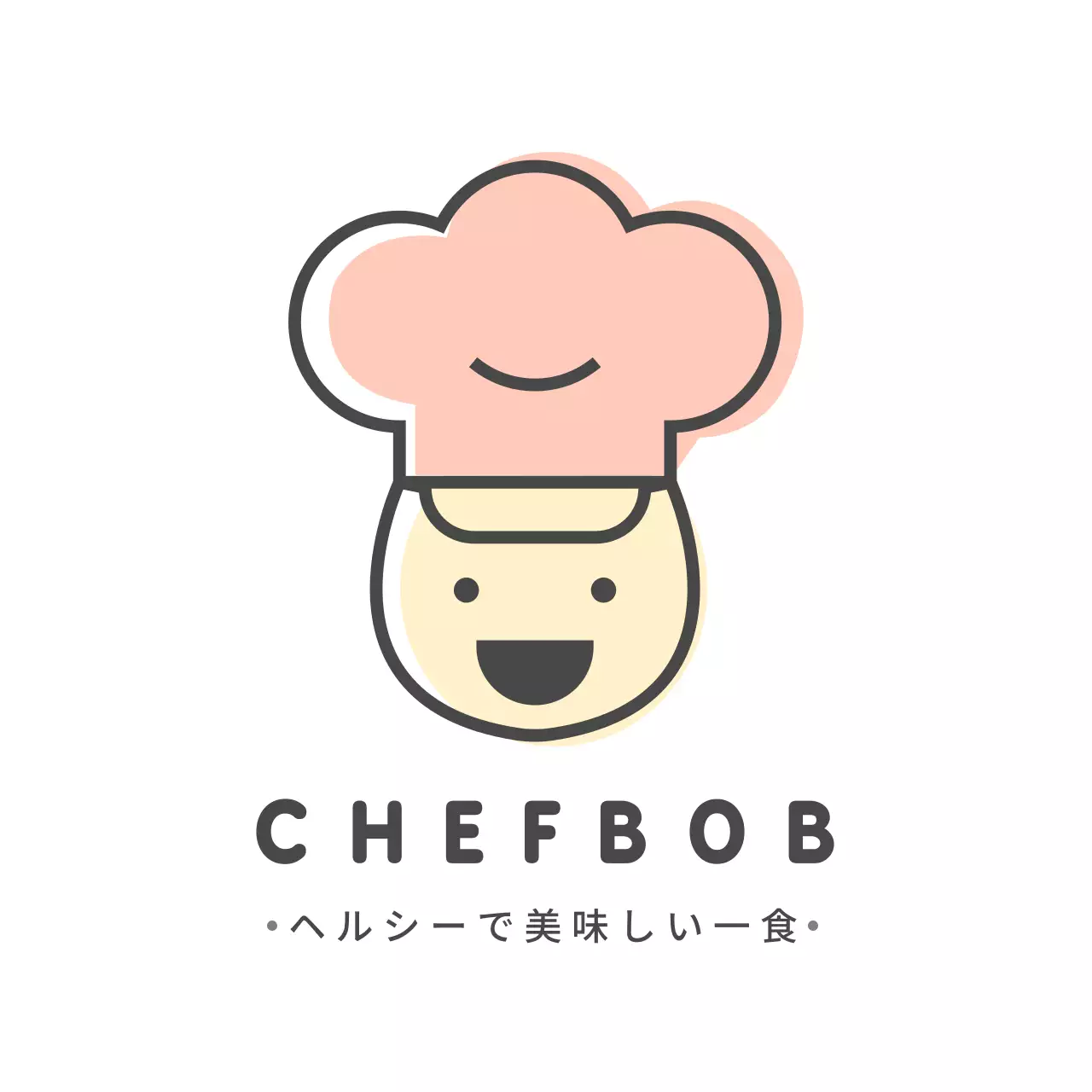 ピンク シンプル シェフ ロゴ