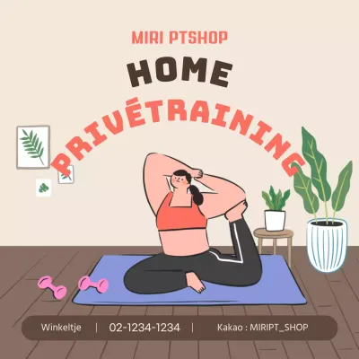 Bevorder thuistraining in beige tinten