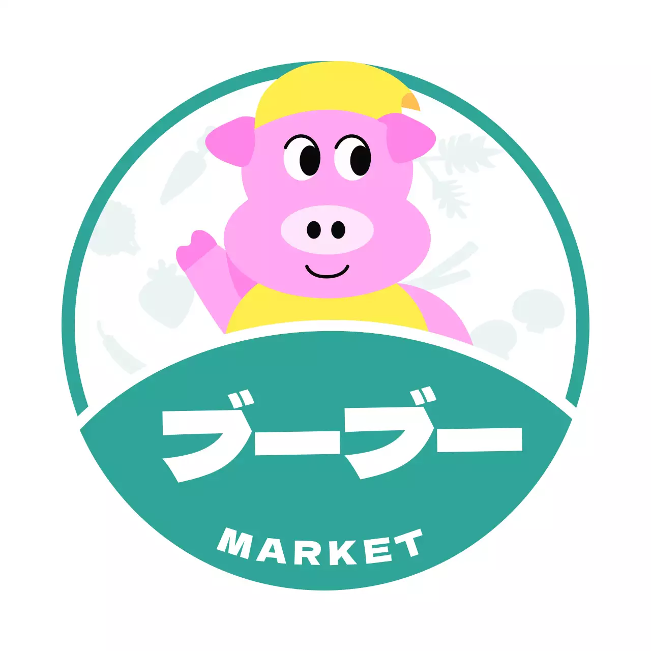 かわいい豚のイラストのマーケット