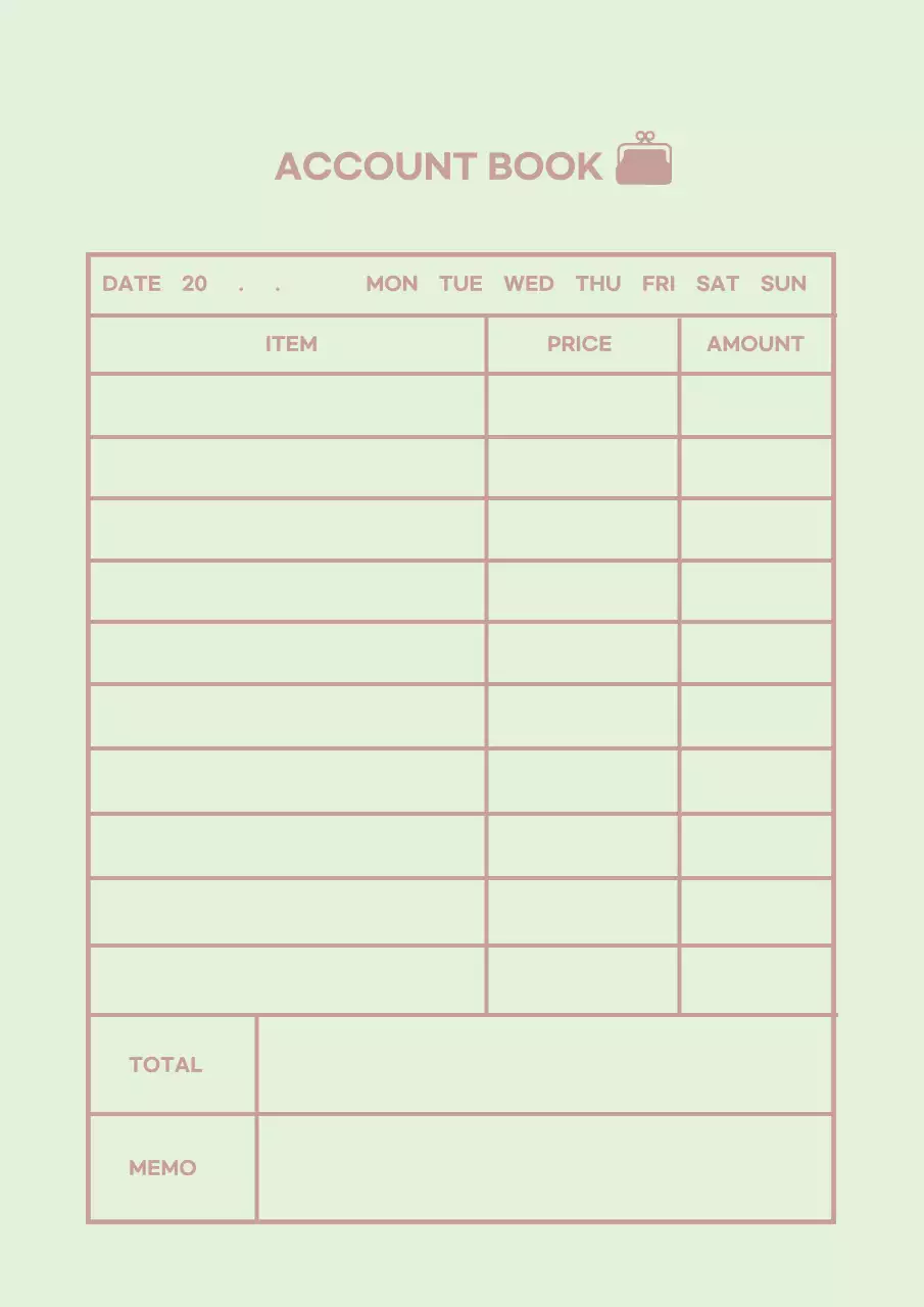 ミント シンプル 家計簿 メモ ポスター