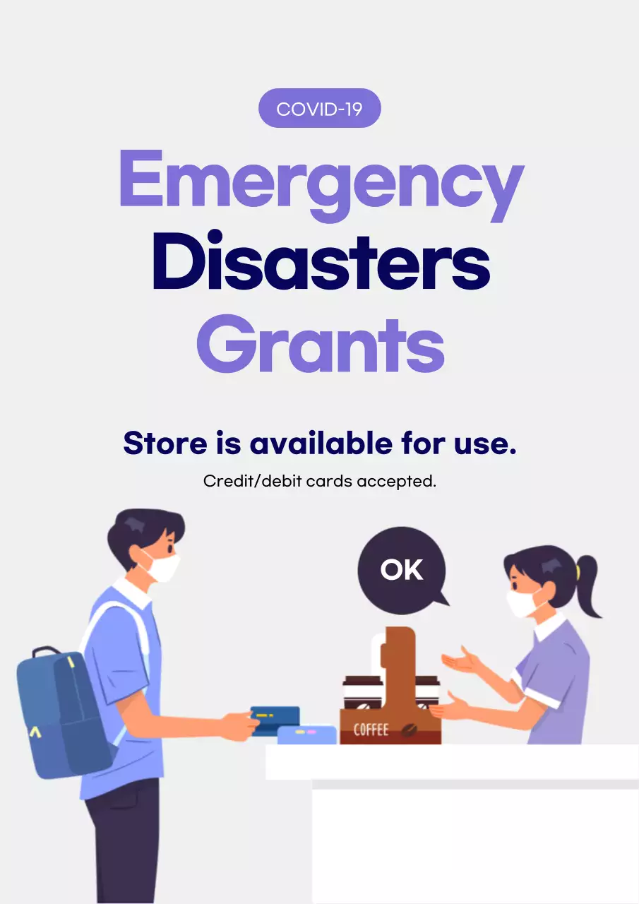 White Modern Covid-19 Announcement Poster