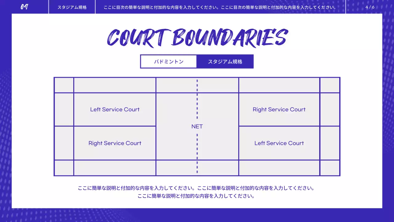青 シンプル バドミントン 教材 プレゼンテーション