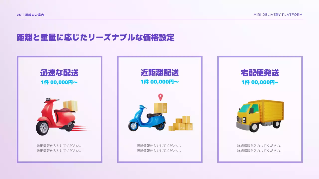 青 モダン 配送 プレゼンテーション