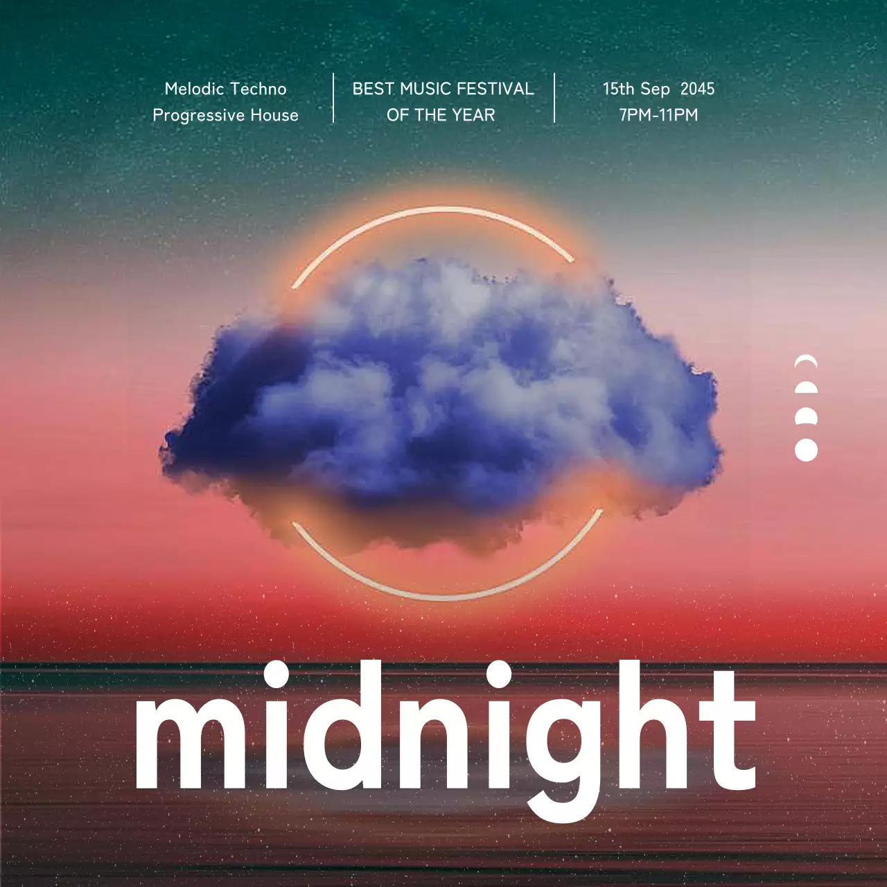 カラフル モダン 音楽 ポスター SNS投稿 正方形