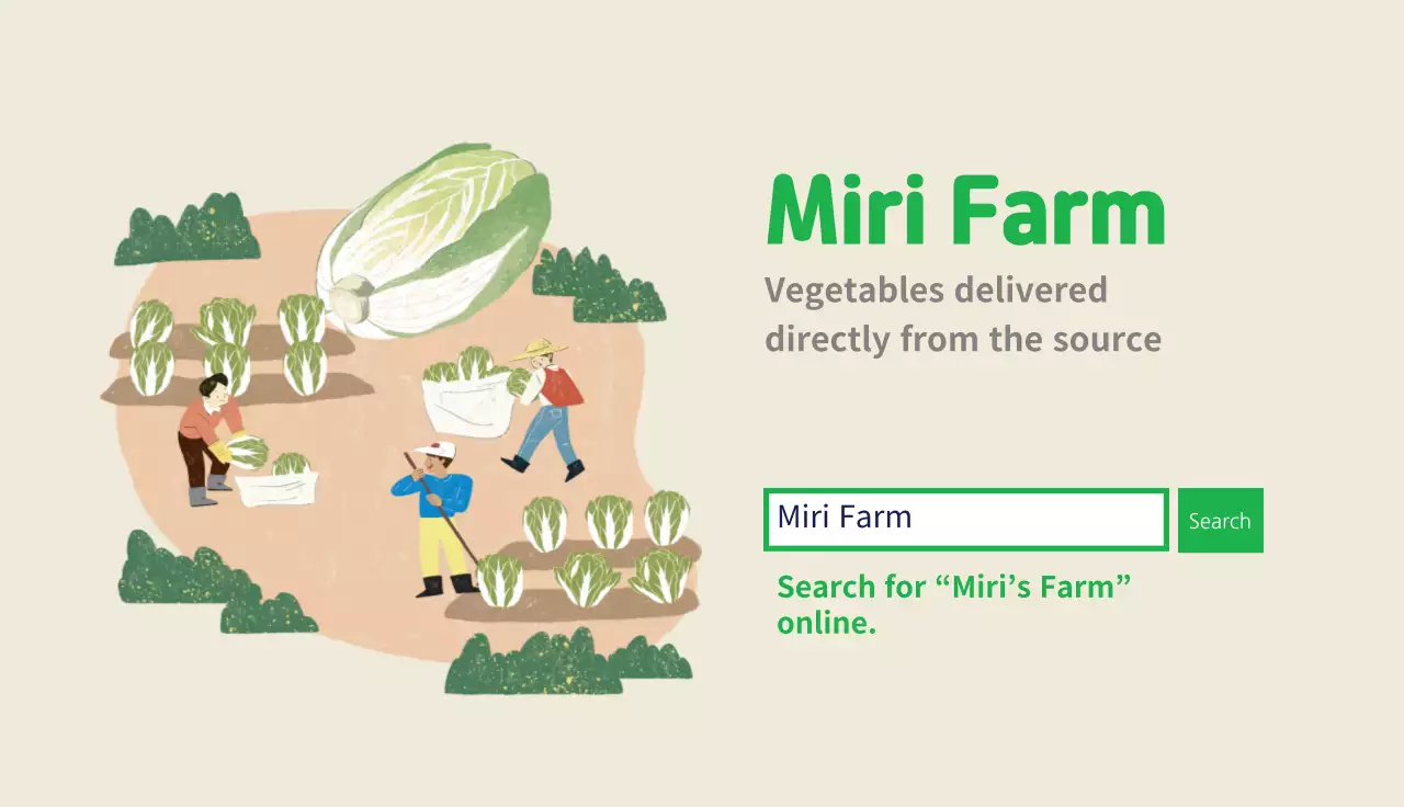 Green illustration cute farmhouse