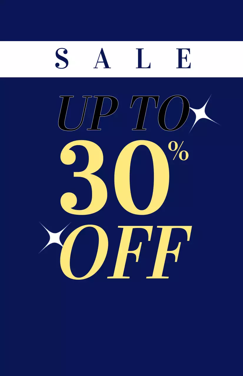 ネイビー地に黄色いフォントが強調された夏の割引ウィンドウフラグ