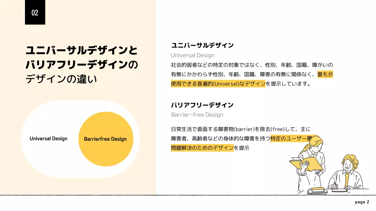 ベージュ シンプル バリアフリー プレゼンテーション