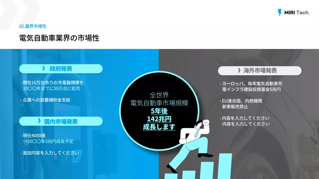 青 モダン 技術 提案書 プレゼンテーション