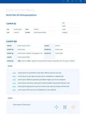 Blauer und hellblauer Ausbildungsbericht