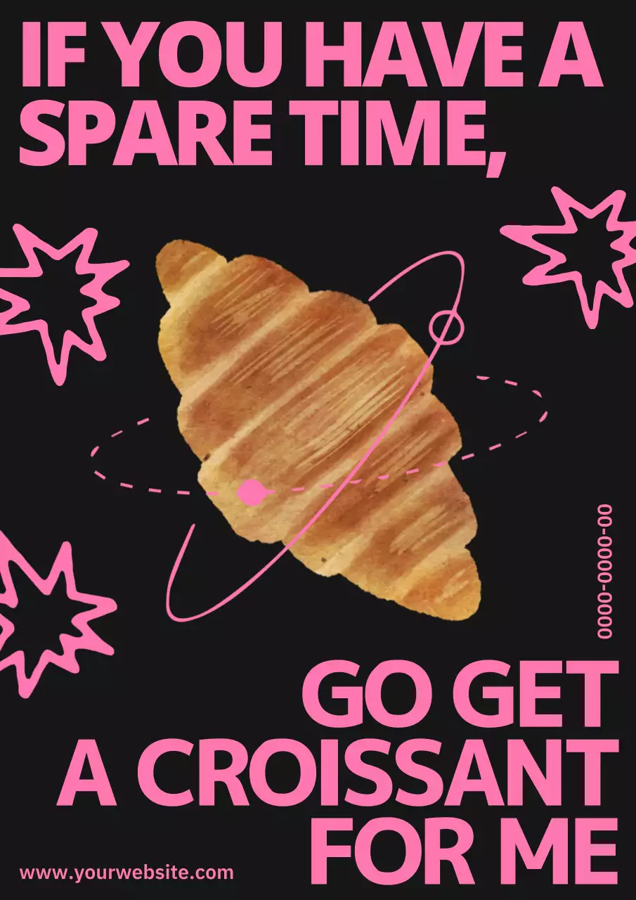 黒 ポップ クロワッサン ポスター